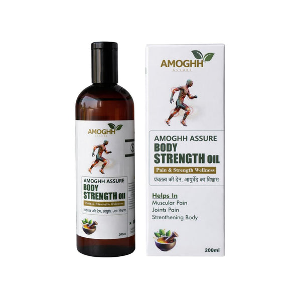 Amoghh Assure Body Strength Oil 200 ml | Ayurvedic Pain Relief Oil for Joint, Knee & Muscle Pain | Arthritis, Sciatica & Cervical Support | Improves Blood Circulation