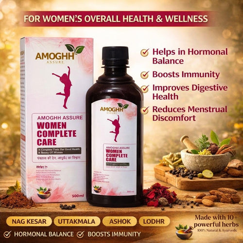 Amoghh Assure Women Complete Care Syrup 300ml | Ayurvedic Women Health Tonic for White Discharge, Period Problems & Hormonal Balance