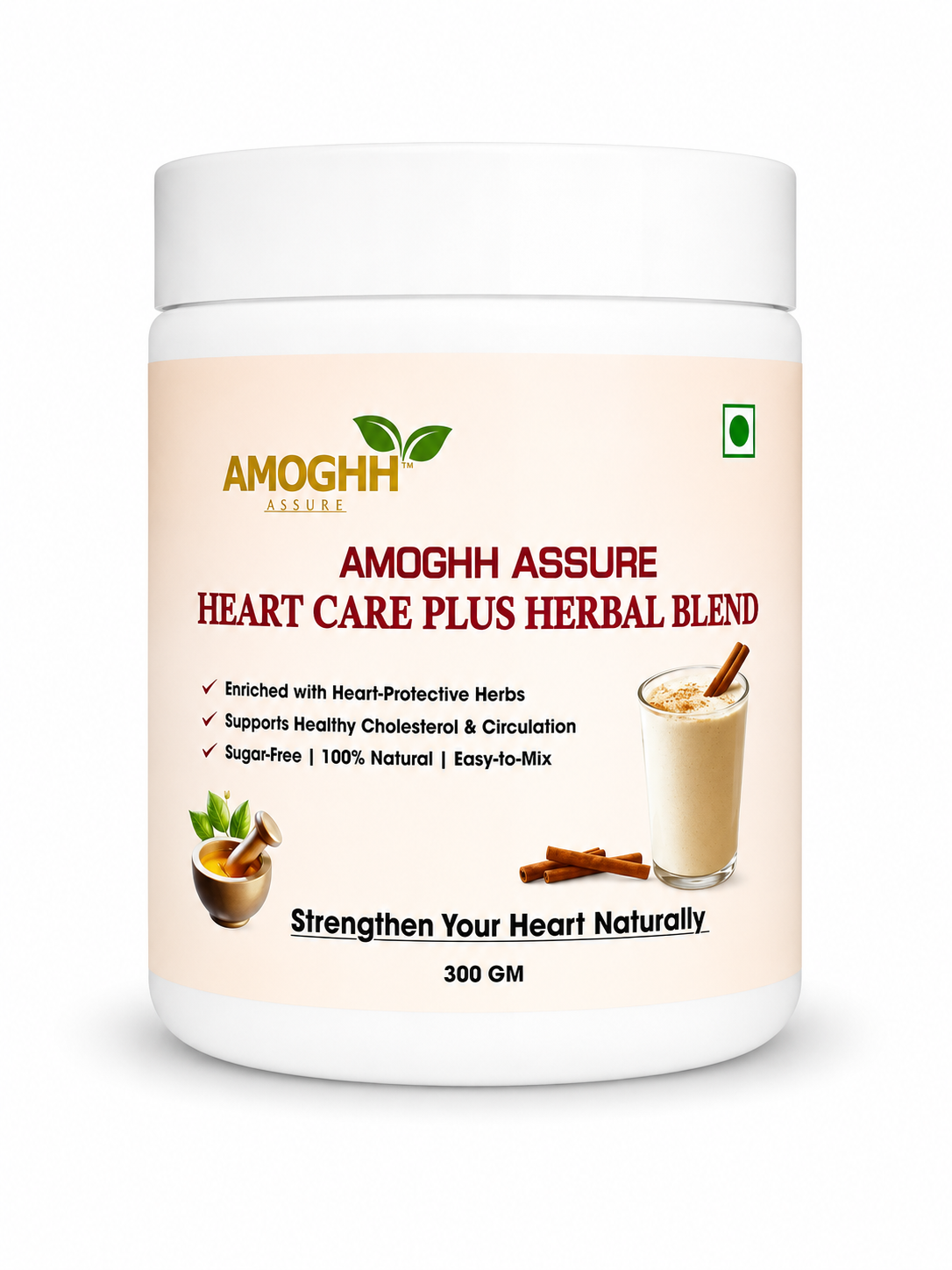 Amoghh Assure Heart Care Plus Herbal Blend | Natural Herbal Drink for Heart Health | Supports Circulation & Cardiac Wellness
