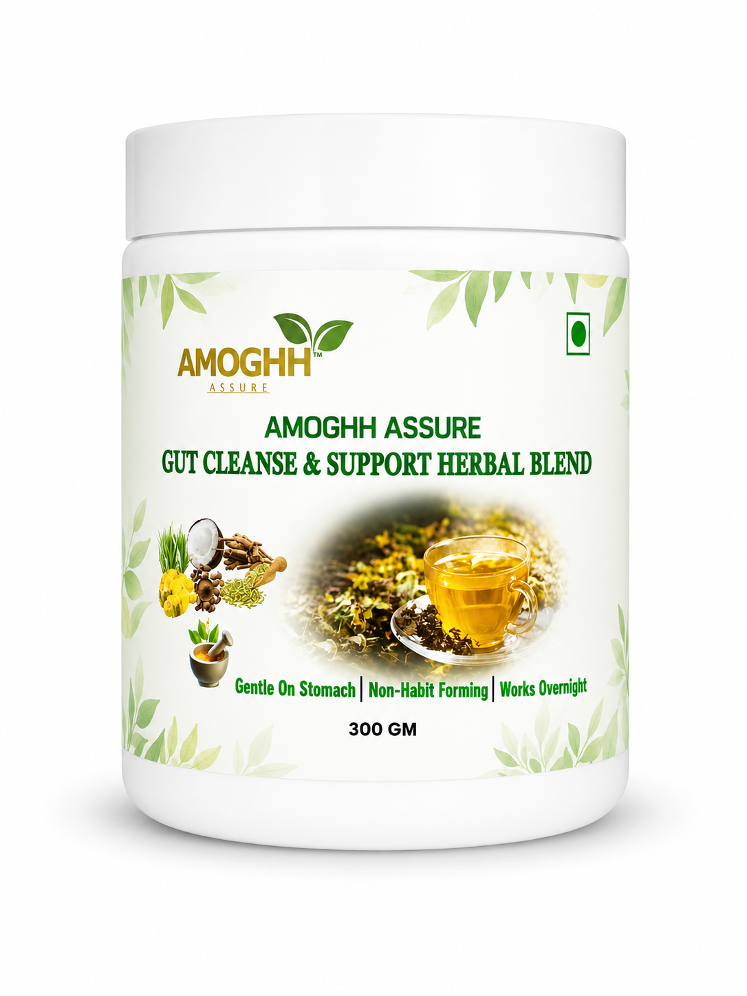 Amoghh Assure Gut Cleanse & Support Herbal Blend | Supports Digestive Health & Promotes Gut Wellness | Net Wt. 300g