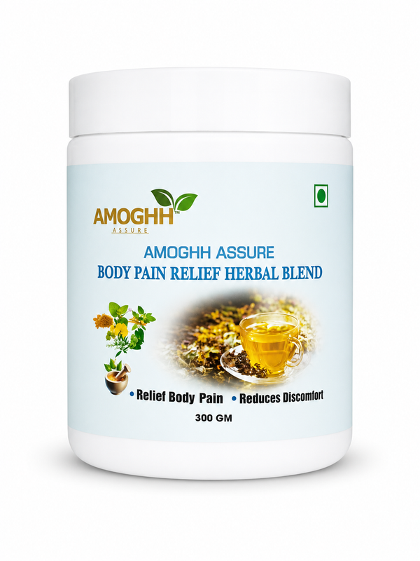 Amoghh Assure Body Pain Relief Herbal Blend | Supports Joint & Muscle Comfort & Promotes Everyday Mobility | Herbal Tea Blend | Net Wt. 300g